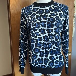 MICHAEL Michael Kors Blue and Black Crew Neck Sweater Size XL